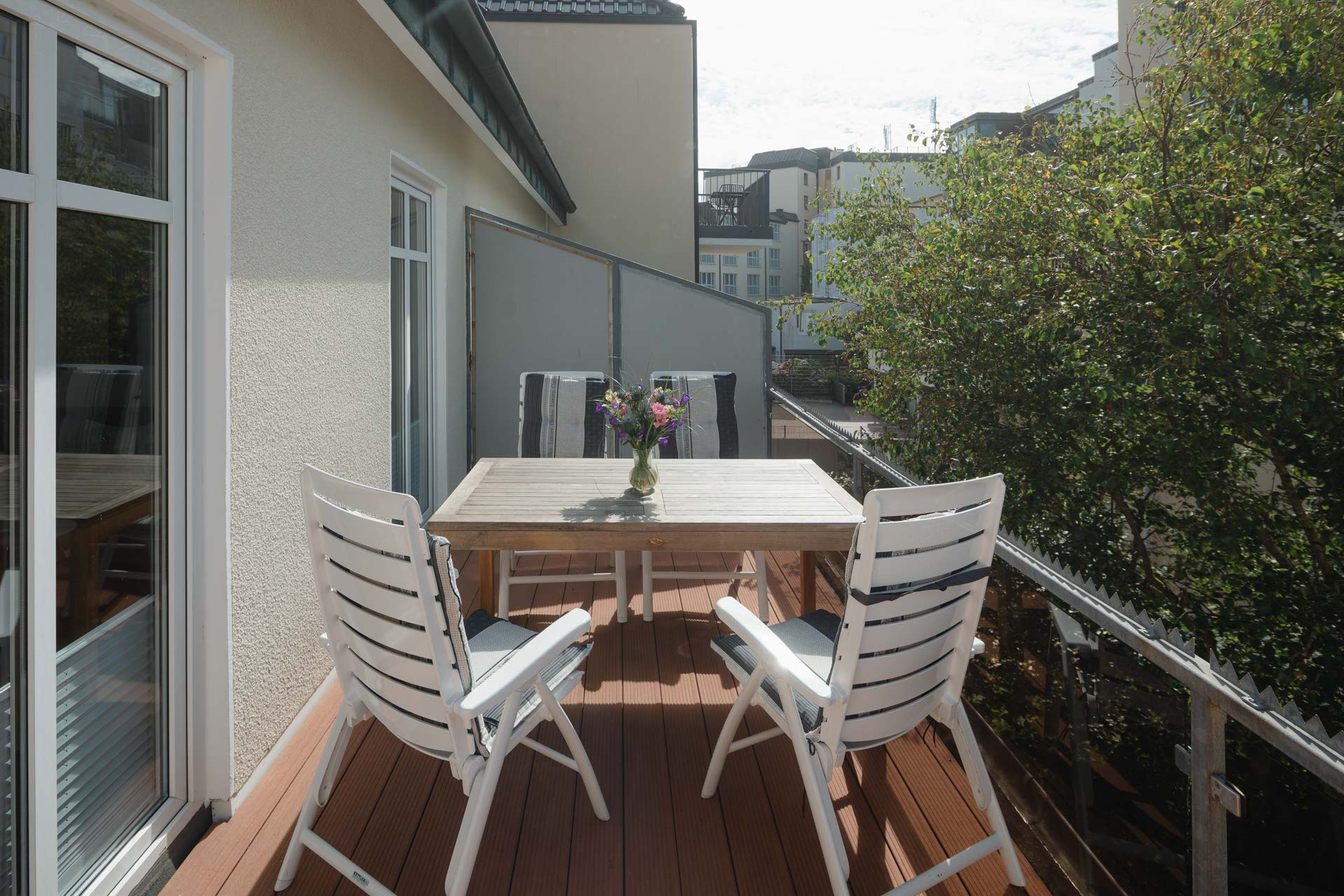 Ferienwohnung Sonnenscheinquartier Balkon